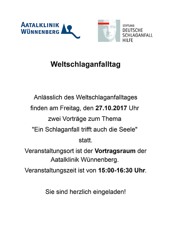 Weltschlaganfalltag 27.10.2017